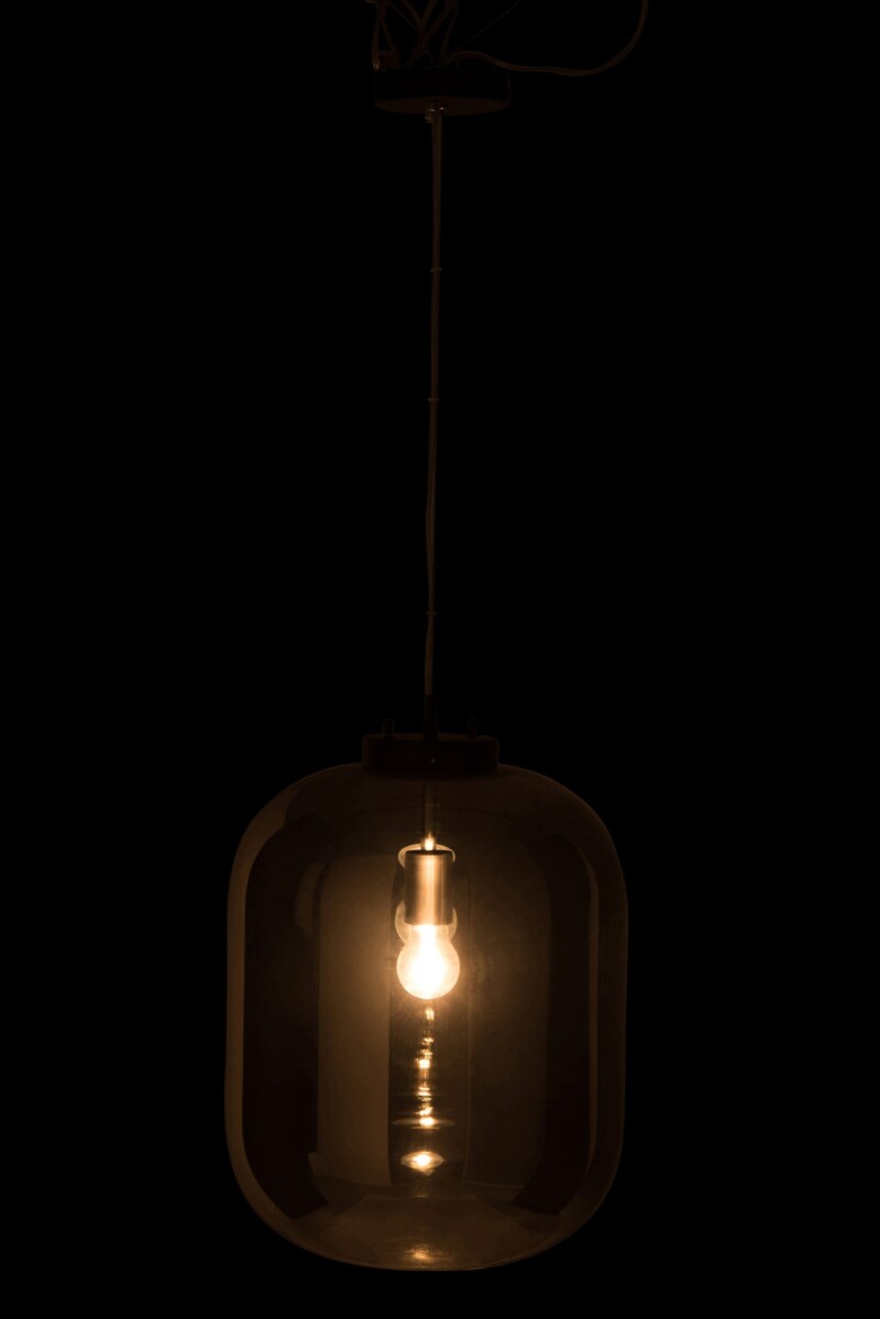 Lámpara colgante retro negra de vidrio ahumado Jolipa Wally - Imagen 4