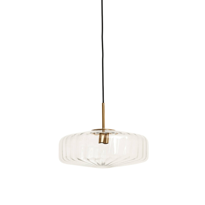 Lámpara colgante retro redonda de vidrio transparente Light and Living Pleat - Imagen 2