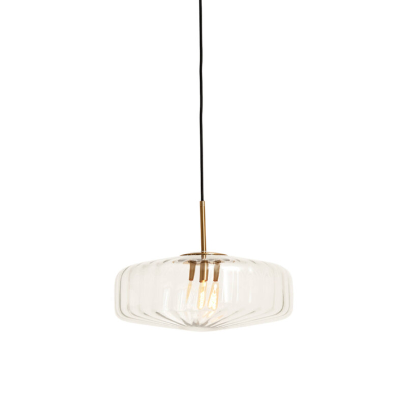 Lámpara colgante retro redonda de vidrio transparente Light and Living Pleat - Imagen 5