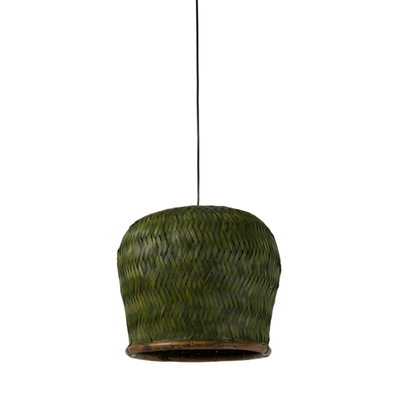 Lámpara colgante retro verde de ratán Light and Living Patuk - Imagen 2