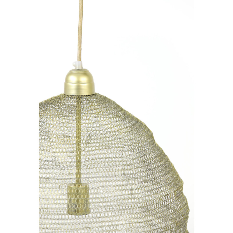 Lámpara colgante rústica dorada con textil Light and Living Nikki - Imagen 4