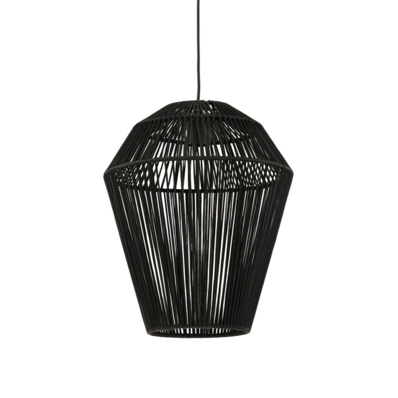Lámpara colgante rústica negra con diseño de cesta Light and Living Deya - Imagen 2