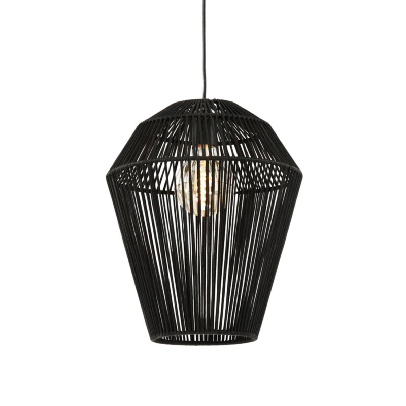 Lámpara colgante rústica negra con diseño de cesta Light and Living Deya - Imagen 6