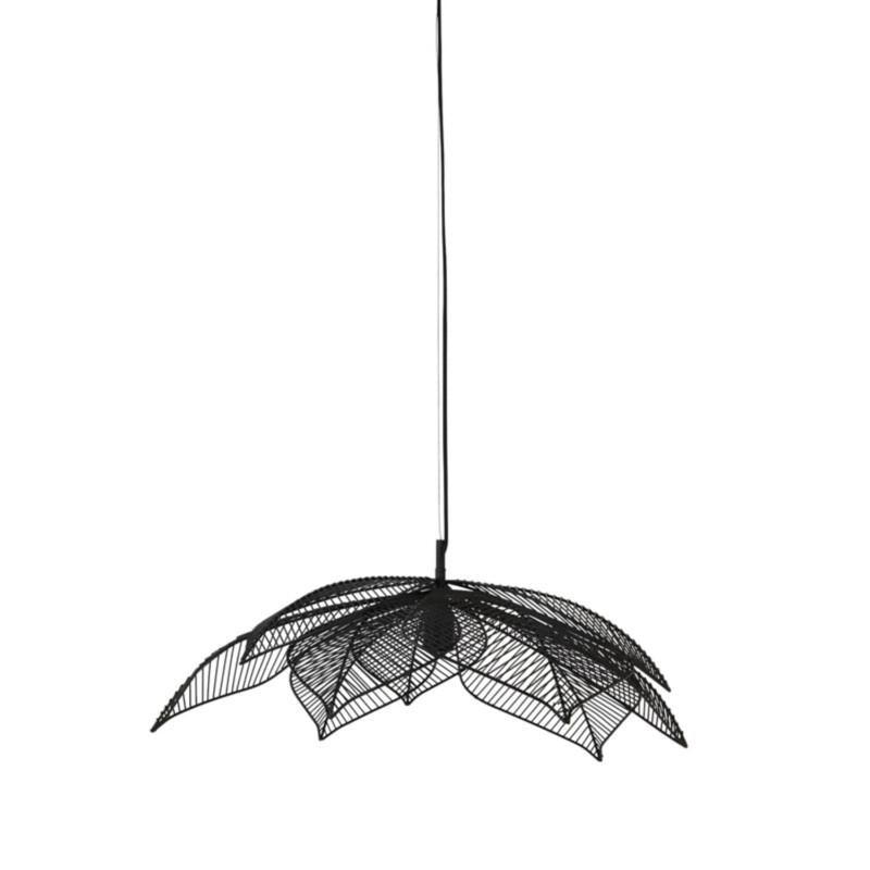 Lámpara colgante rústica negra con flor Light and Living Pavas - Imagen 2