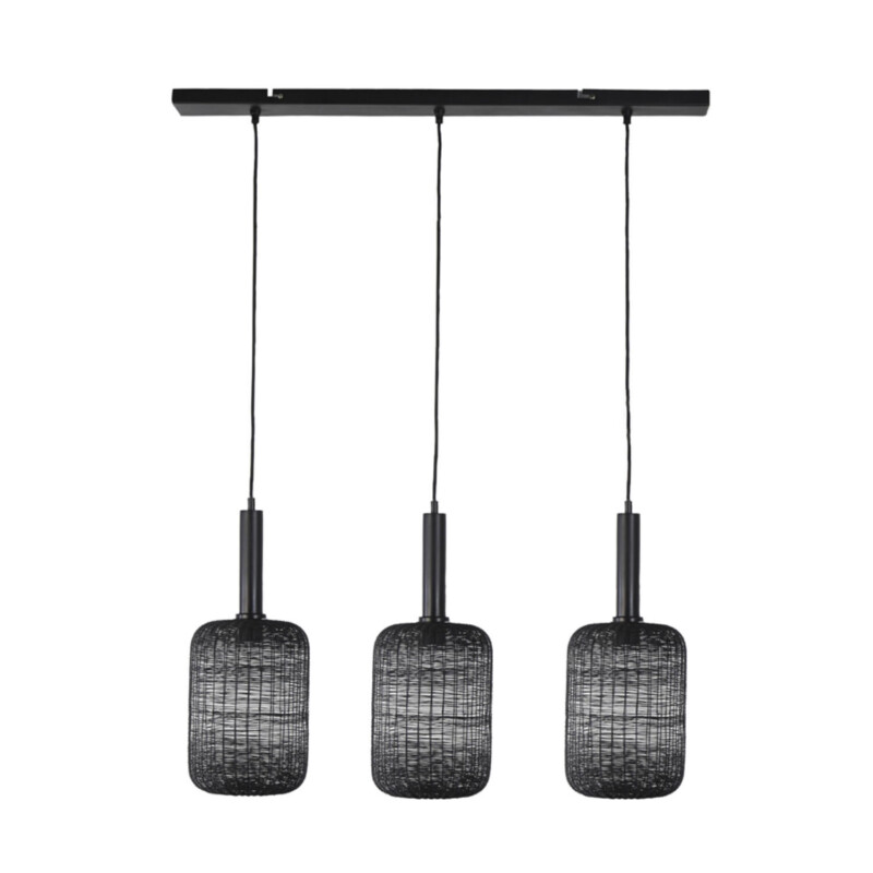 Lámpara colgante rústica negra con tres puntos de luz Light and Living Lekang - Imagen 2