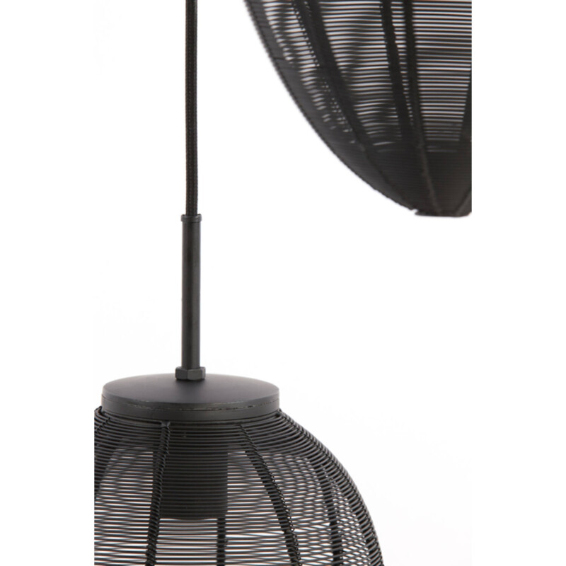 Lámpara colgante rústica negra en forma de huevo trío Light and Living Yaelle - Imagen 3