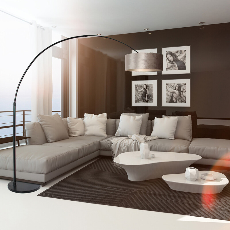 Lámpara con arco orientabe Steinhauer Sparkled light dorado y negro - Imagen 3