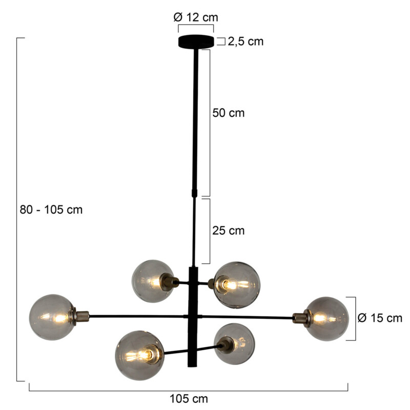 Lámpara con esferas de vidrio Steinhauer Constellation - Imagen 6
