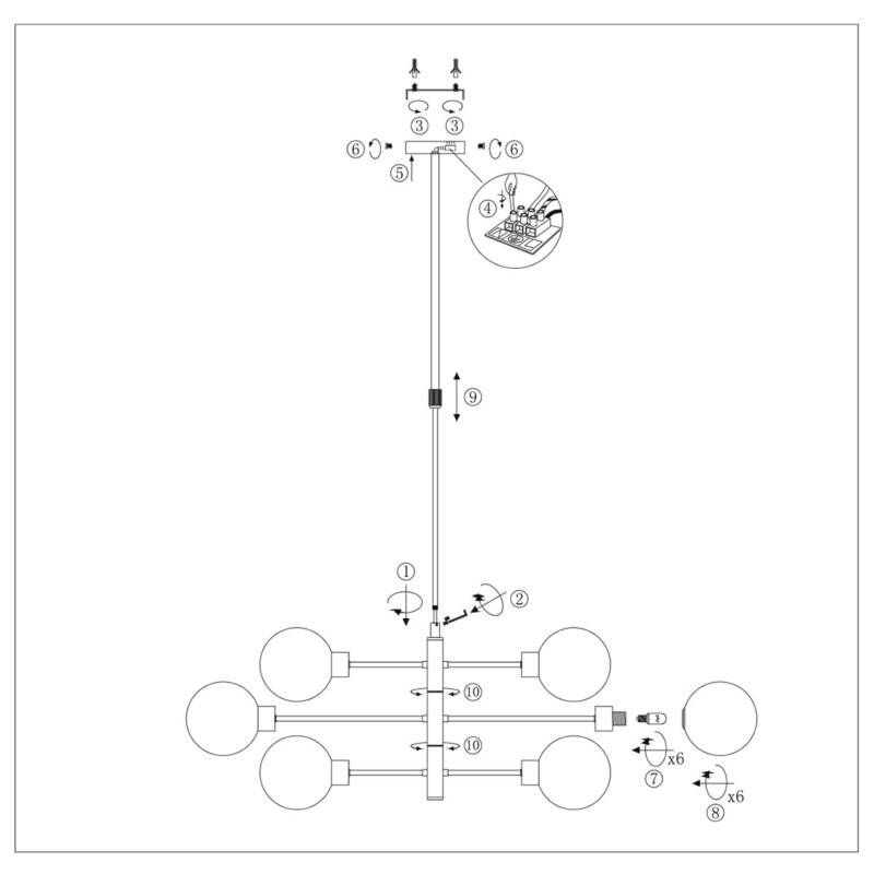 Lámpara con esferas de vidrio Steinhauer Constellation - Imagen 8