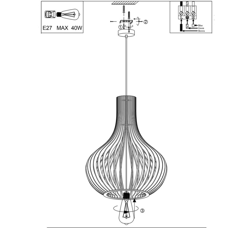 Lámpara con forma de gota Steinhauer Smukt - Imagen 10