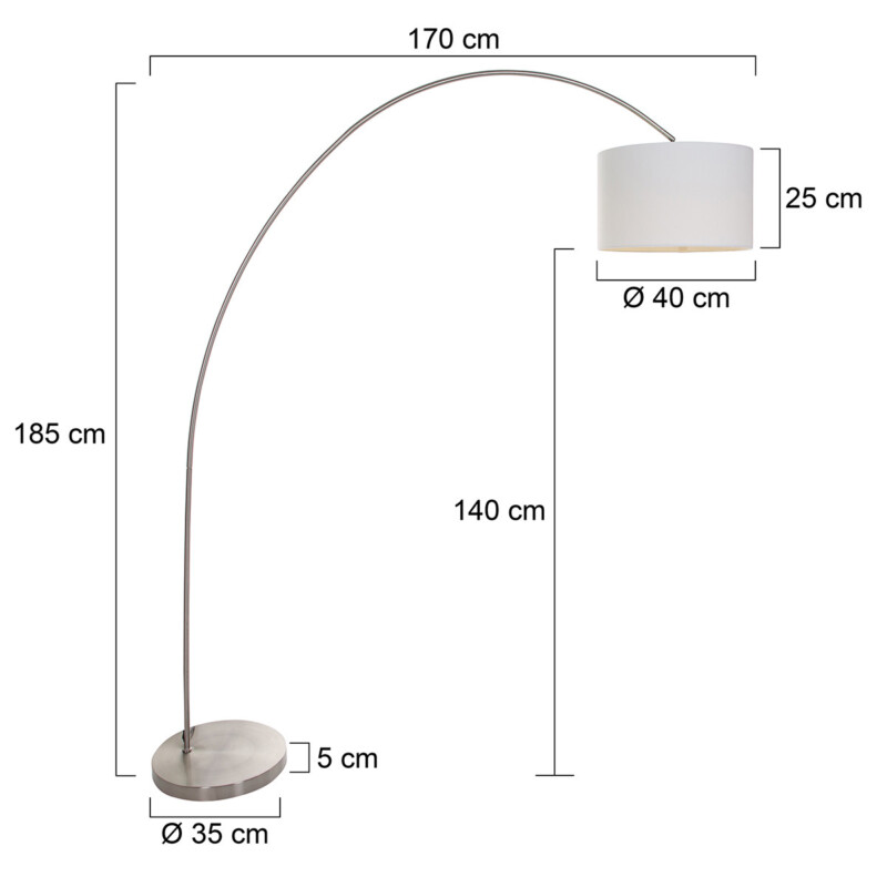 Lámpara de arco en blanco Mexlite Solva - Imagen 6