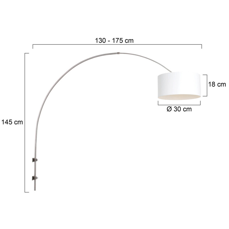 Lámpara de arco/ pared  Steinhauer Sparkled light acero y blanco - Imagen 6