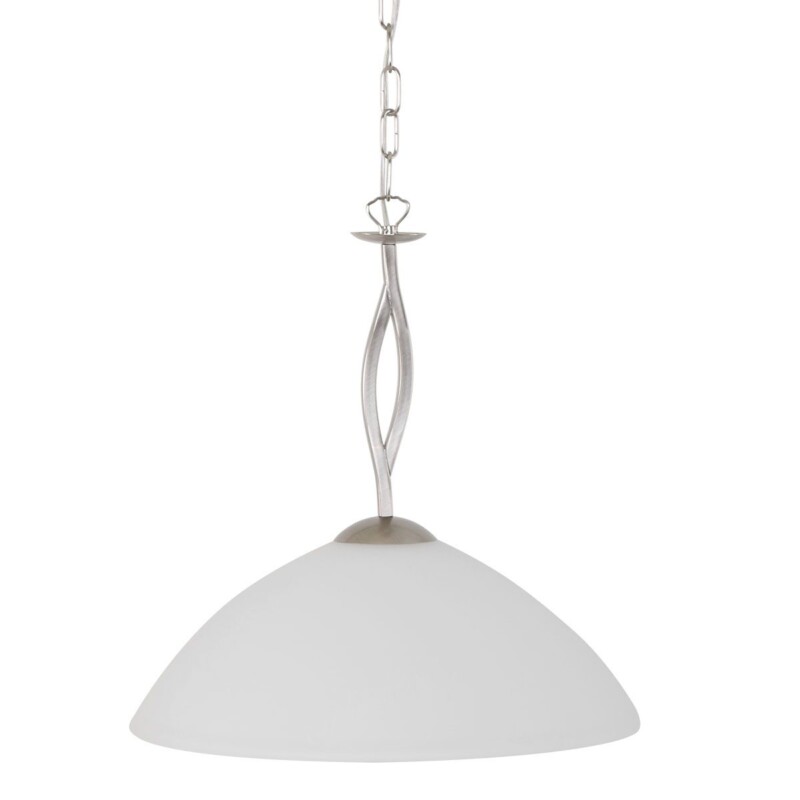 Lámpara colgante clásica de acero con pantalla de vidrio opalino Steinhauer Capri - Imagen 10