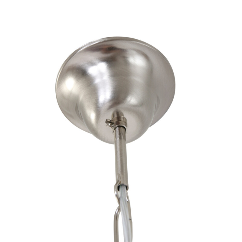 Lámpara colgante clásica de acero con pantalla de vidrio opalino Steinhauer Capri - Imagen 6