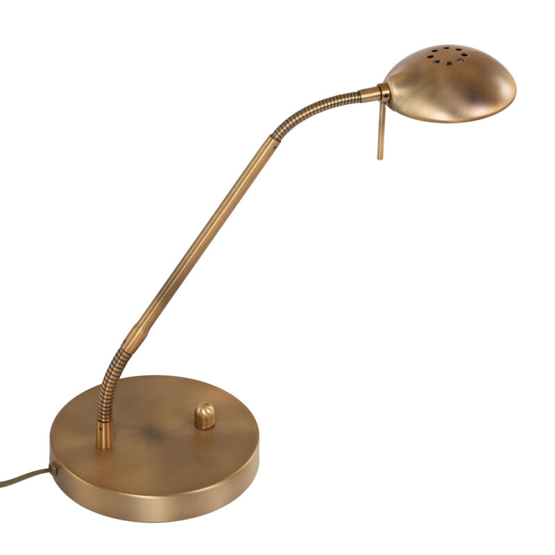 Lámpara de mesa clásica redonda de bronce con brazo ajustable Mexlite Biron - Imagen 2