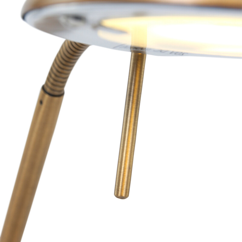 Lámpara de mesa clásica redonda de bronce con brazo ajustable Mexlite Biron - Imagen 4