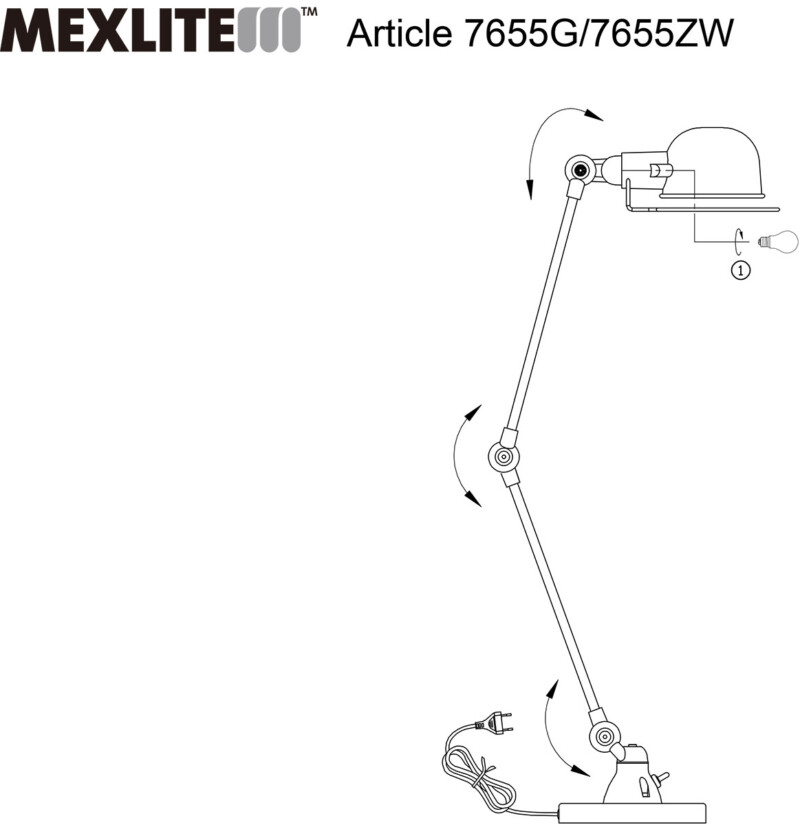 Lámpara de escritorio con aspecto vintage Mexlite Davin - Imagen 8
