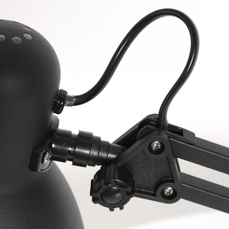 Lámpara de mesa industrial negra flexible Mexlite Study - Imagen 12