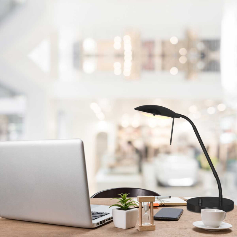 Lámpara de mesa negra moderna Mexlite Eloi - Imagen 2