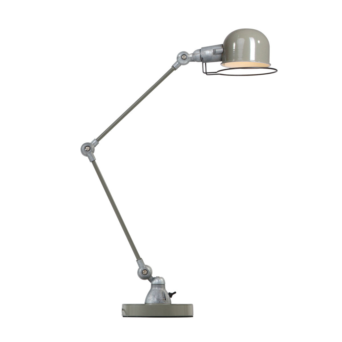 Lámpara de mesa industrial redonda verde ajustable Mexlite Davin