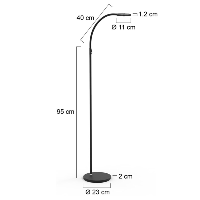 Lámpara de lectura LED negra Steinhauer Turound - Imagen 8