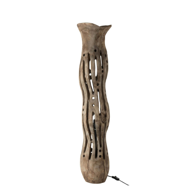Lámpara de mesa africana de madera beige Jolipa Elise - Imagen 2