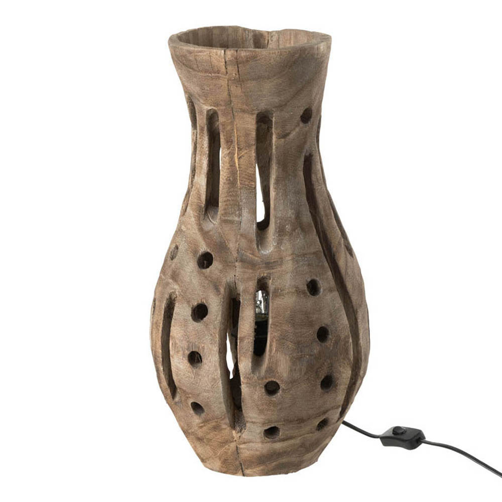 Lámpara de mesa africana de madera calada Jolipa Elisabeth