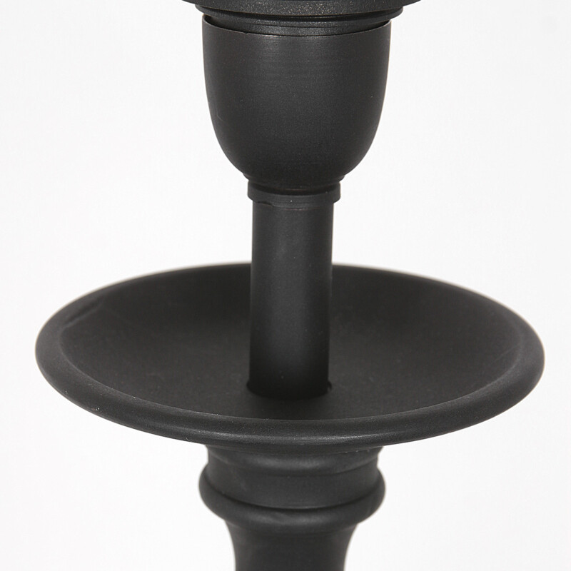 Lámpara de mesa alta en negro con tulipa étnica Anne Light & Home Lyons naturel y negro - Imagen 3