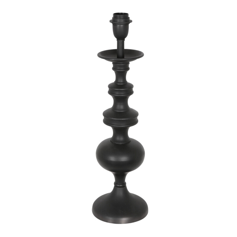 Lámpara de mesa alta en negro con tulipa étnica Anne Light & Home Lyons naturel y negro - Imagen 8