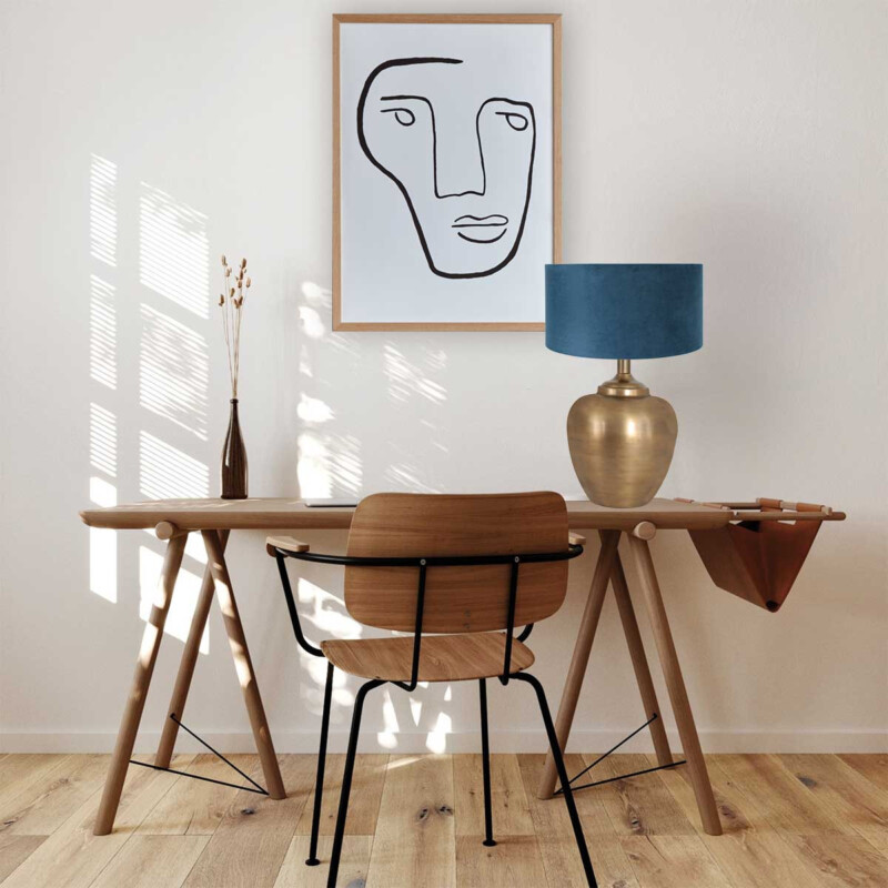 Lámpara de mesa azul Steinhauer Brass bronce - Imagen 3