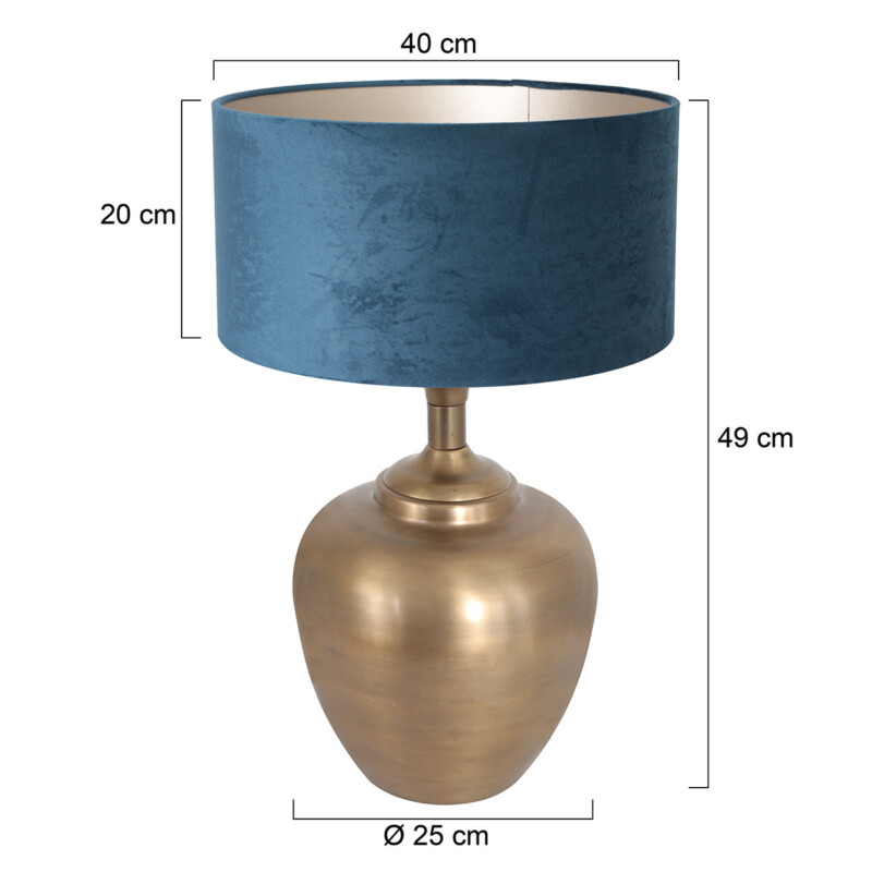 Lámpara de mesa azul Steinhauer Brass bronce - Imagen 7