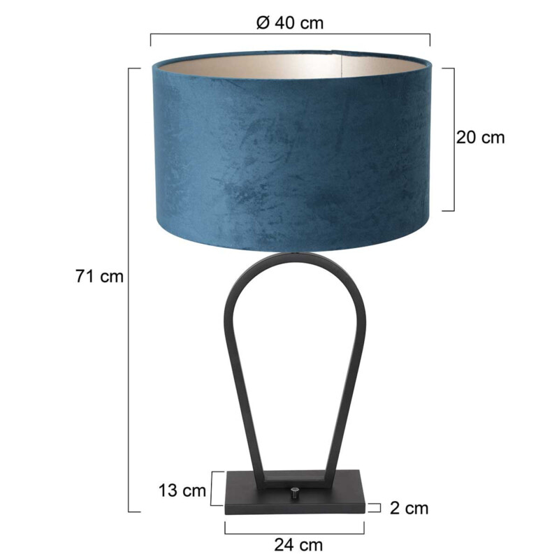 Lámpara de mesa azul Steinhauer Stang negro - Imagen 7