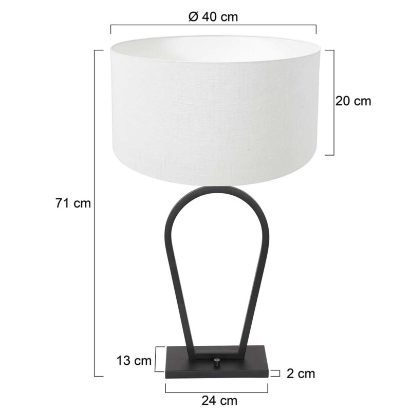Lámpara de mesa negra de metal de moda Steinhauer Stang - Imagen 7