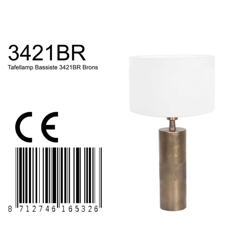 Lámpara de mesa bronce Steinhauer Bassiste blanco - Imagen 8