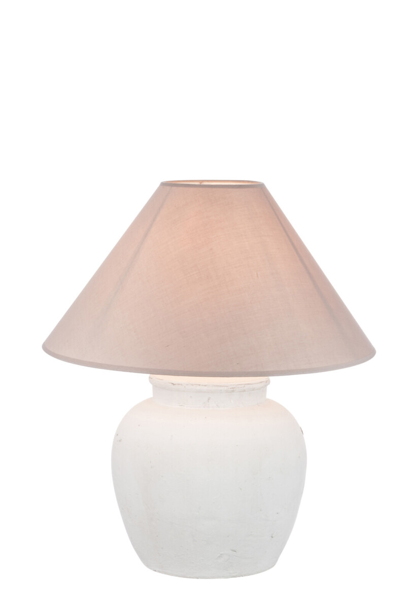 Lámpara de mesa clásica blanca con beige Jolipa Mark - Imagen 3