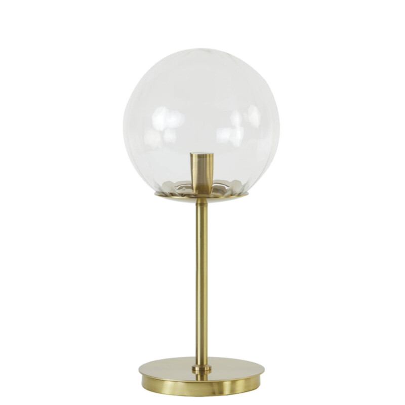 Lámpara de mesa clásica dorada con esfera de vidrio lechoso Light and Living Magdala - Imagen 2