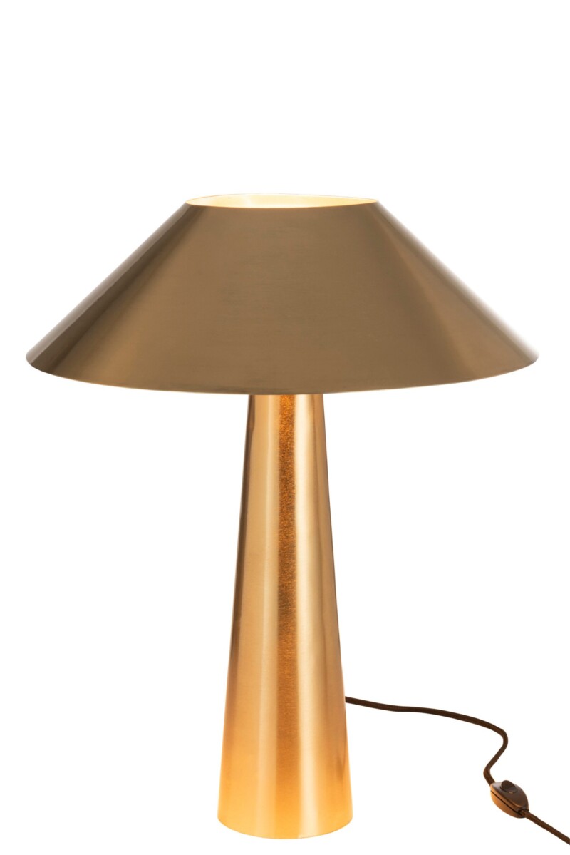 Lámpara de mesa clásica dorada con pantalla redonda Jolipa Umbrella - Imagen 4