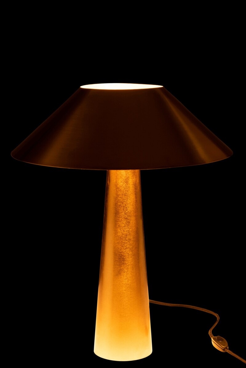 Lámpara de mesa clásica dorada con pantalla redonda Jolipa Umbrella - Imagen 5