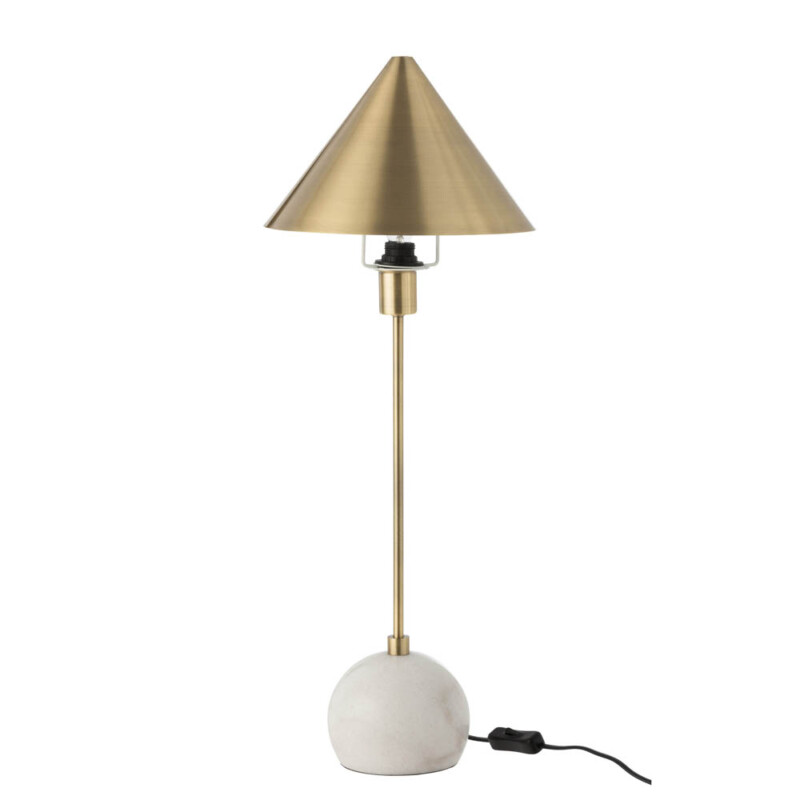 Lámpara de mesa clásica dorada con piedra natural Jolipa Meggy - Imagen 2