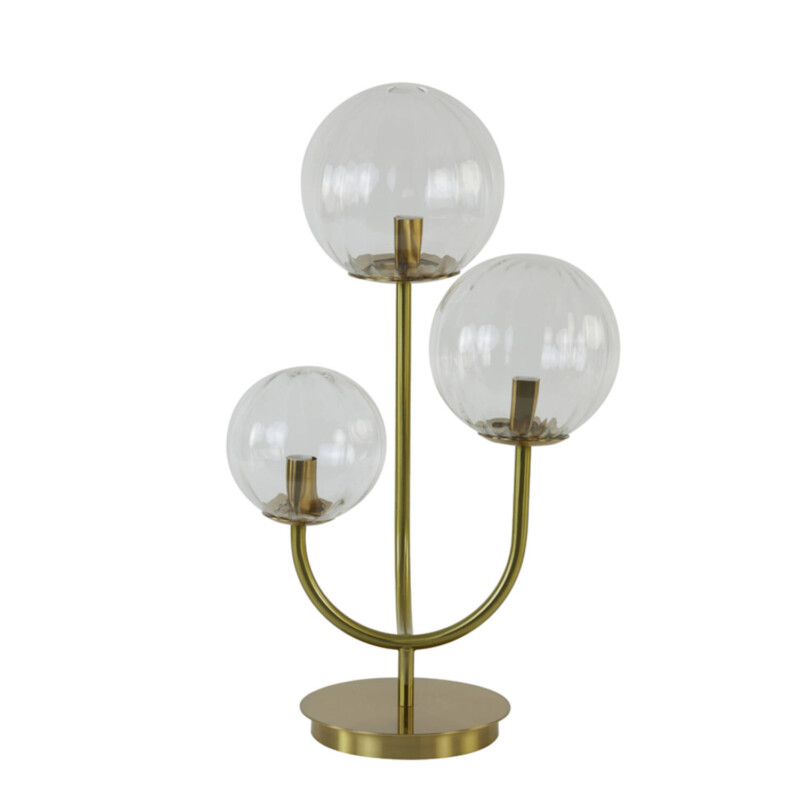 Lámpara de mesa clásica dorada con tres globos Light and Living Magdala - Imagen 2