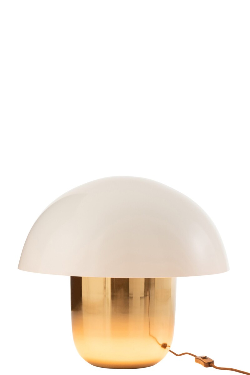 Lámpara de mesa clásica dorada con vidrio opalino Jolipa Mushroom - Imagen 4