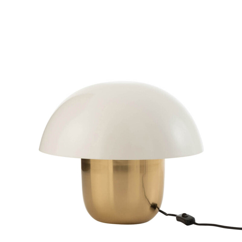 Lámpara de mesa clásica dorada y blanca en forma de seta Jolipa Mushroom - Imagen 2