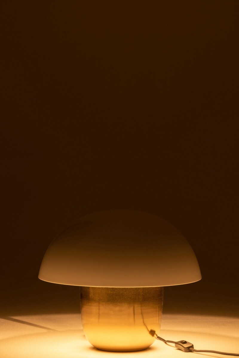 Lámpara de mesa clásica dorada y blanca en forma de seta Jolipa Mushroom - Imagen 5