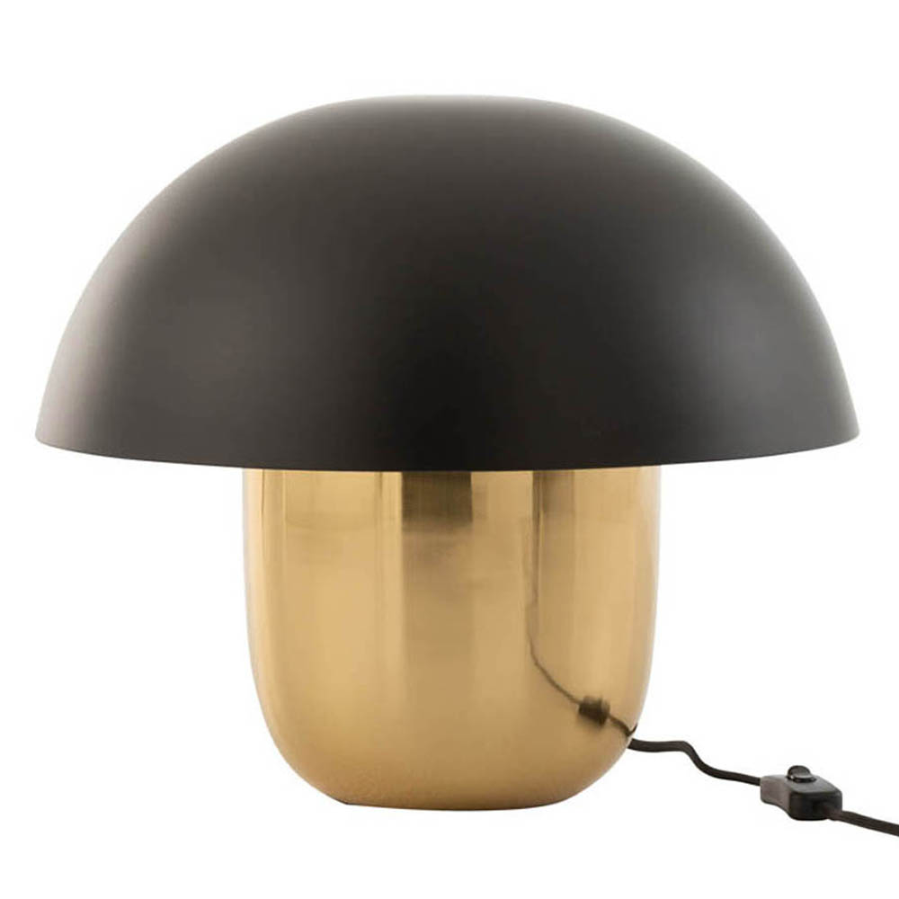 Lámpara de mesa clásica negra con dorado Jolipa Mushroom
