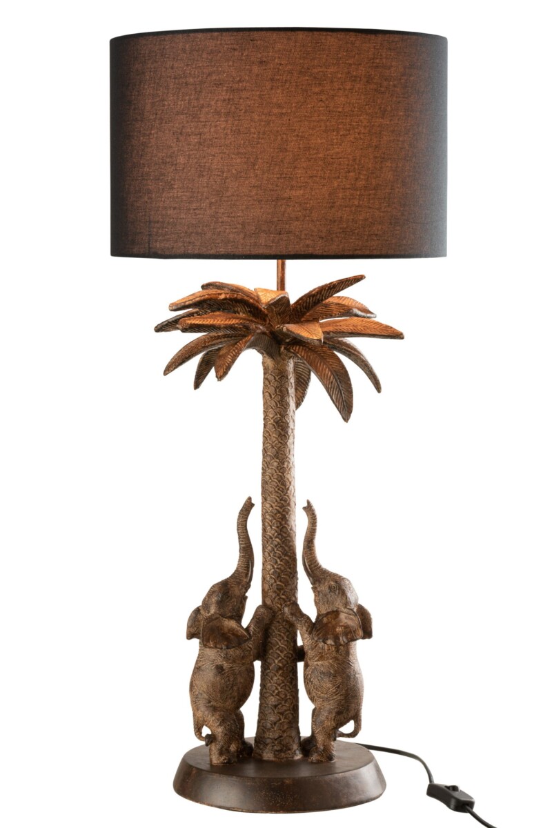 Lámpara de mesa clásica negra con elefantes Jolipa Palmtree Elephant Poly - Imagen 3