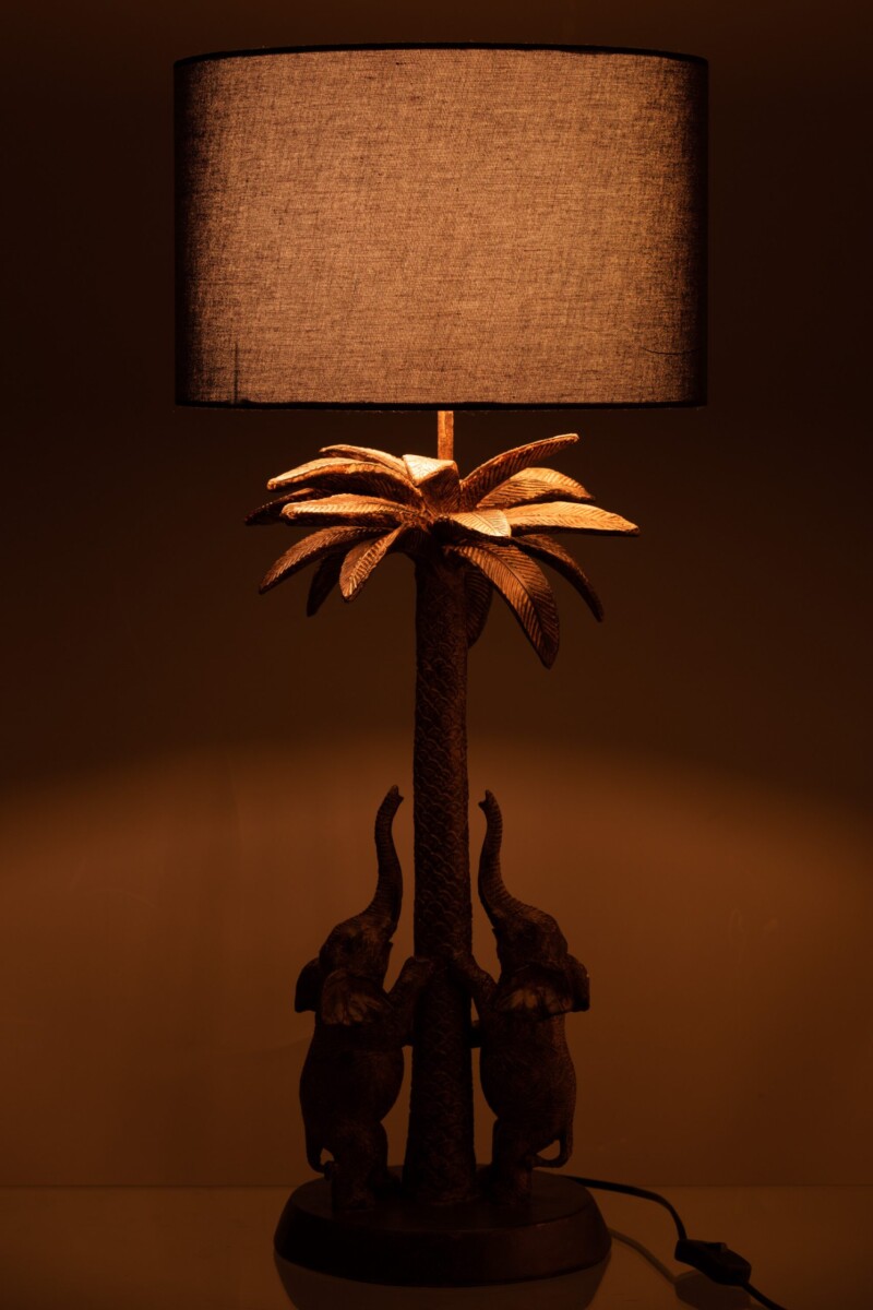 Lámpara de mesa clásica negra con elefantes Jolipa Palmtree Elephant Poly - Imagen 4
