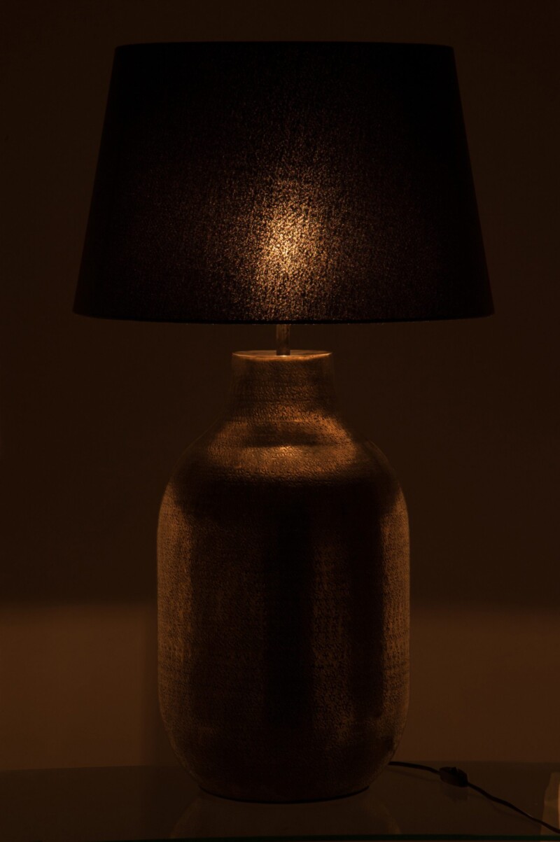 Lámpara de mesa clásica negra con pantalla redonda Jolipa Lacey - Imagen 4
