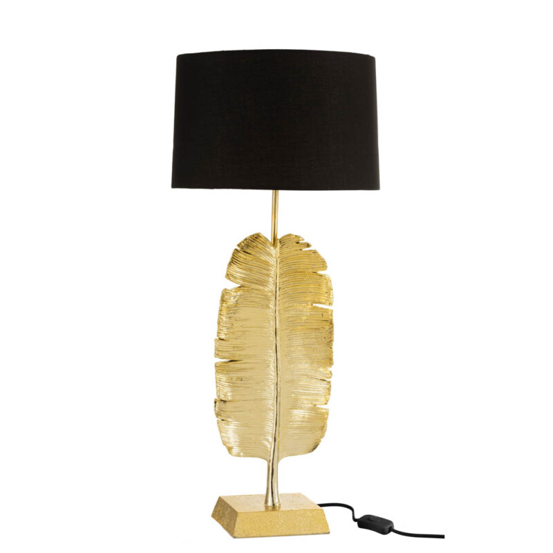 Lámpara de mesa clásica negra con pluma dorada Jolipa Feather Poly - Imagen 2