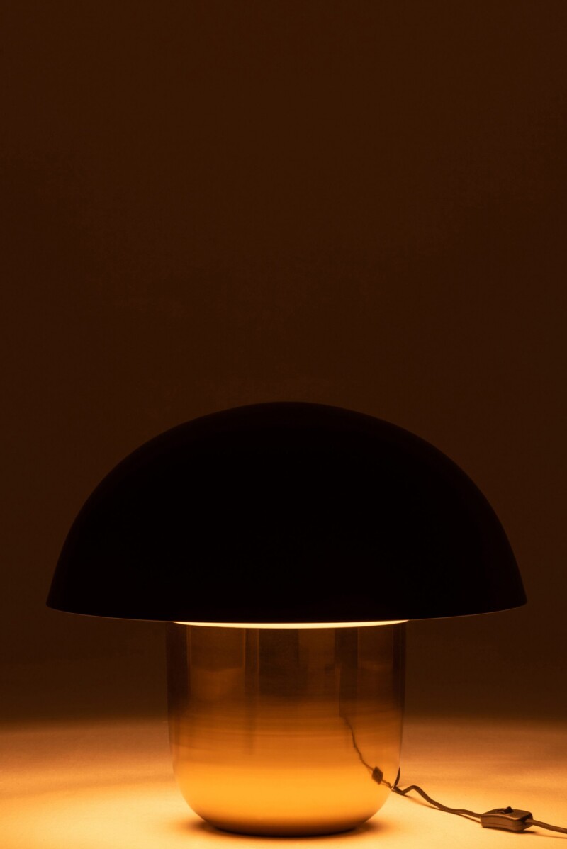 Lámpara de mesa clásica seta dorada con negro Jolipa Mushroom - Imagen 4