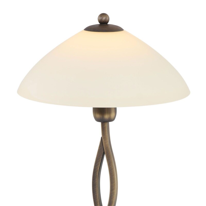 Lámpara de mesa de bronce con pantalla de vidrio marmolado torcido Steinhauer Capri - Imagen 11